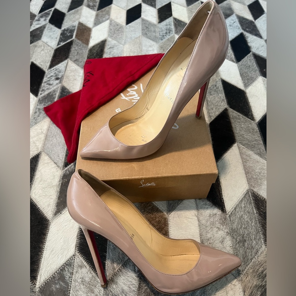 Christian Louboutin Pigalle 120 patent nude/beige